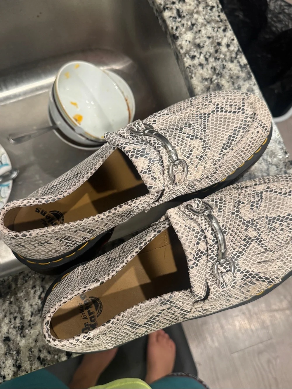 Men's Dr Marten Adrian snaffle Snake-Print Slip-On Loafers